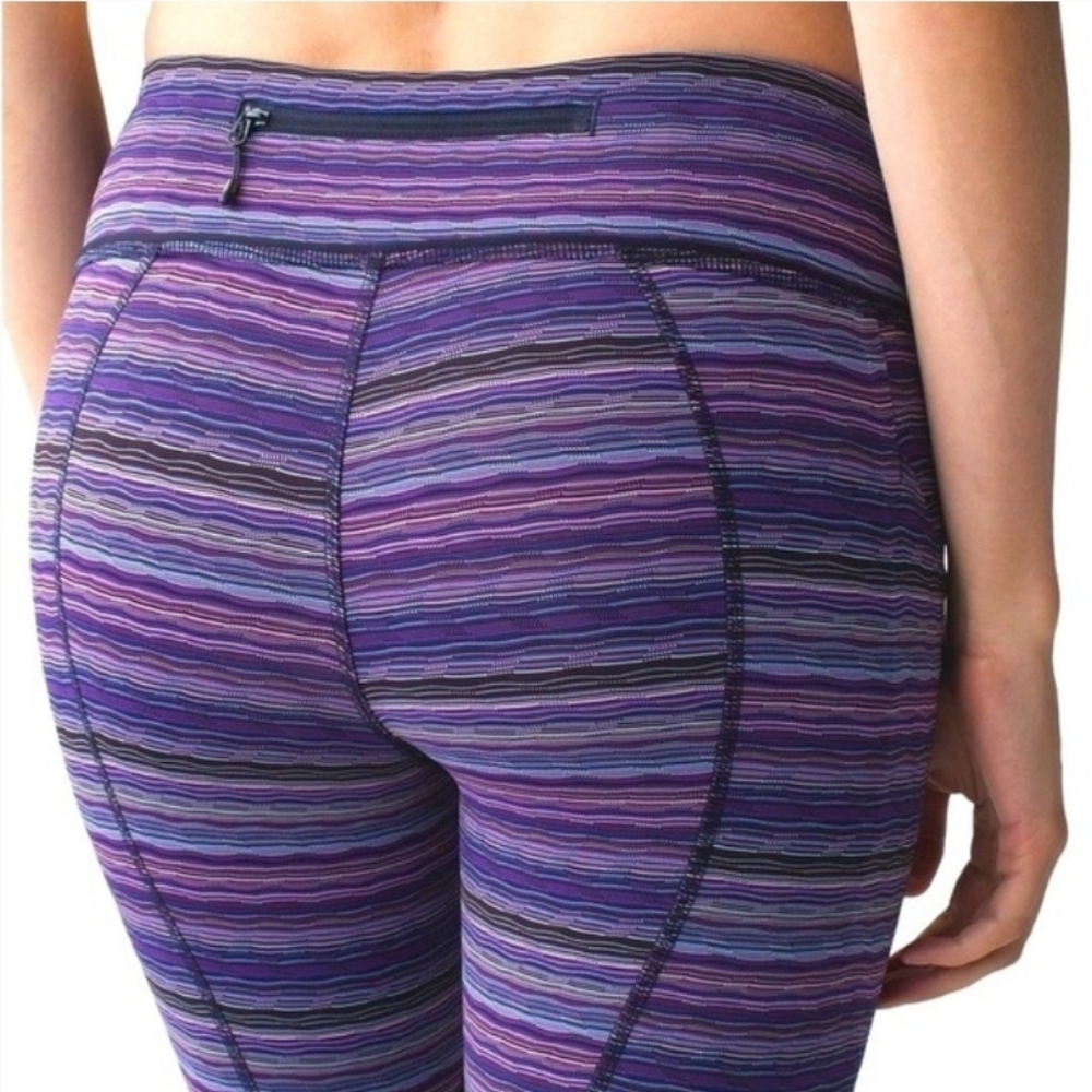 Lululemon Pace Rival Crop in Space Dye Twist Ultra Violet Multi / Naval Blue